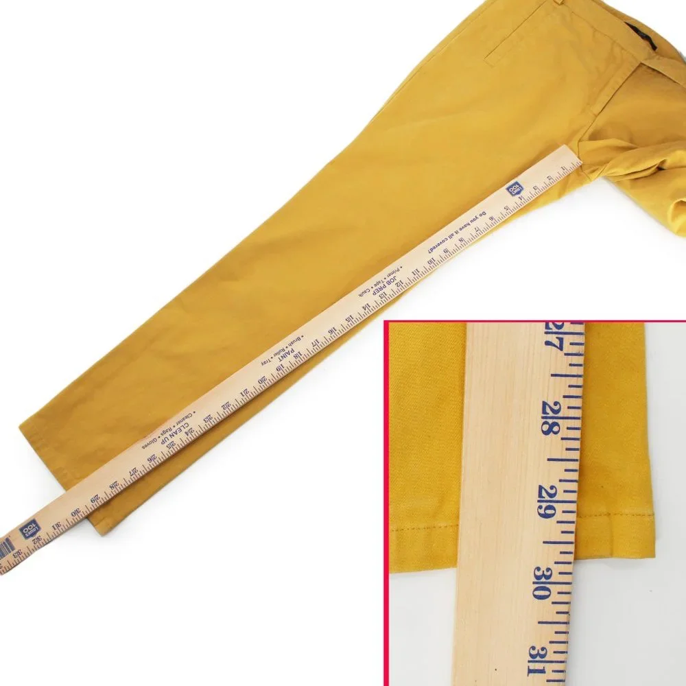Tibi Turmeric Yellow Slim Chino Pants Cotton Stretch Tab Waist Trousers SZ 4 SM - Picture 9 of 10
